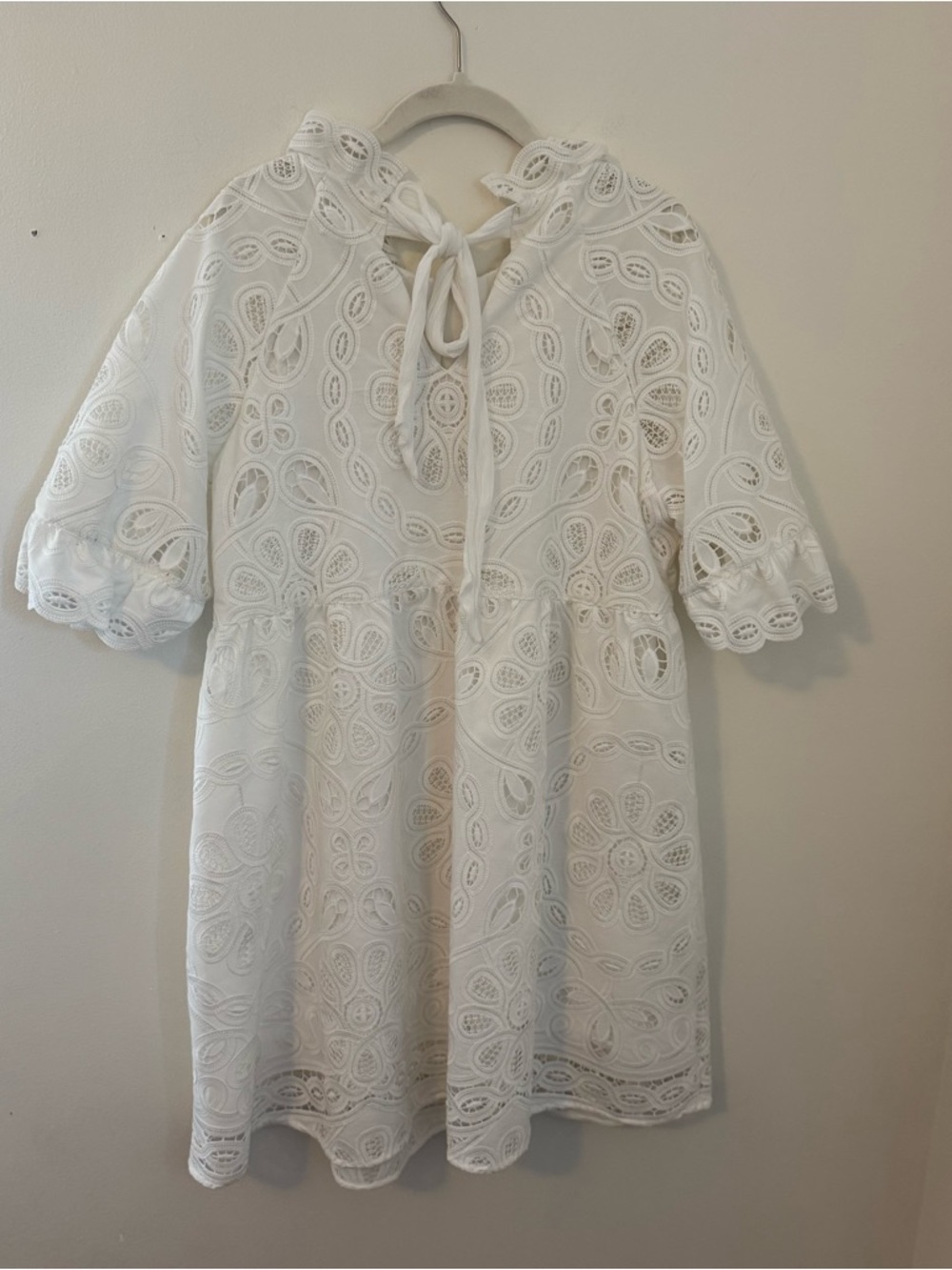 Sezane White Eyelet Ruffle Dress - Picture 2 of 5
